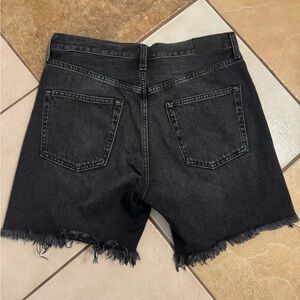 Edwin Women's Black Denim Cutoff Shorts with Frayed Hem